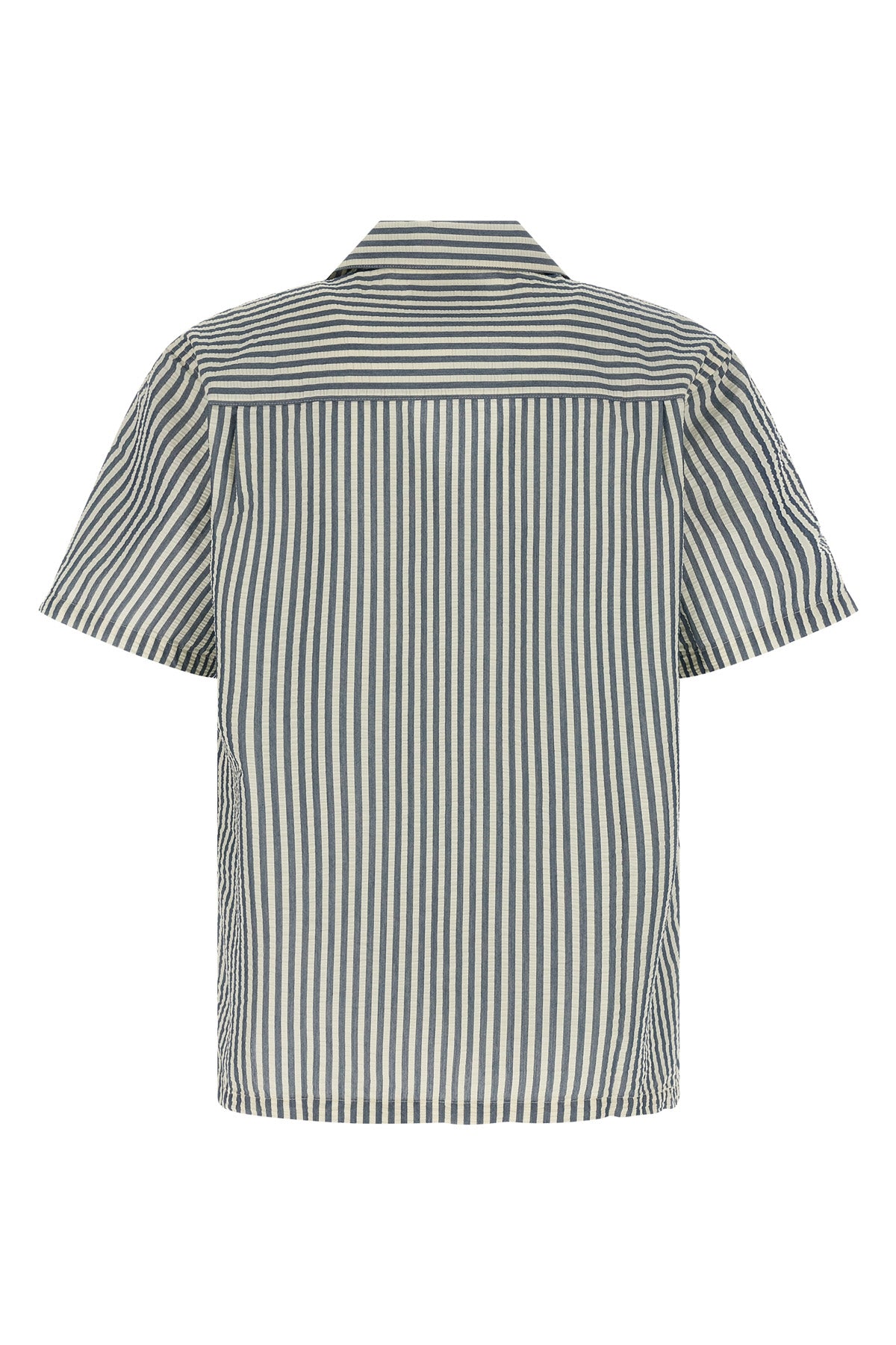 leavel shirt in lightweight polyester and cotton seersucker