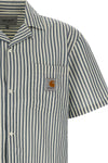 leavel shirt in lightweight polyester and cotton seersucker