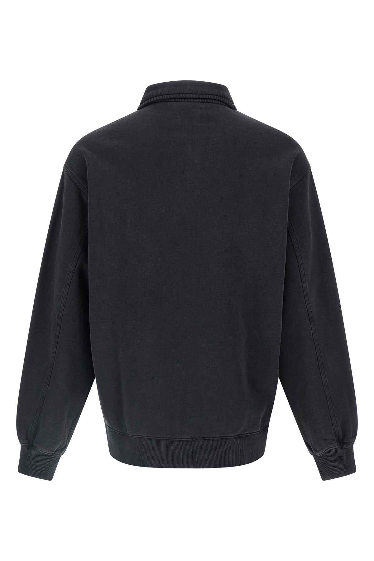 detroit sweatshirt in heavy brushed cotton jersey washed for a used effect
