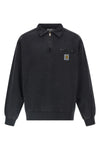 detroit sweatshirt in heavy brushed cotton jersey washed for a used effect