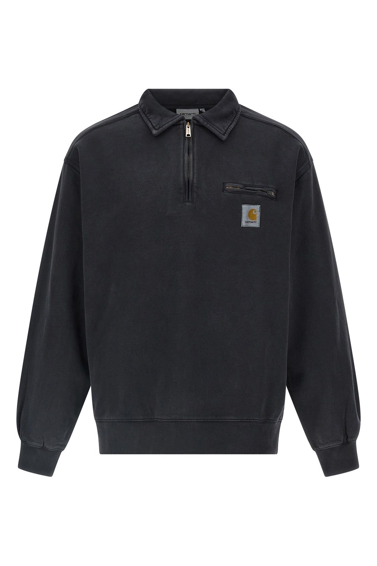 detroit sweatshirt in heavy brushed cotton jersey washed for a used effect