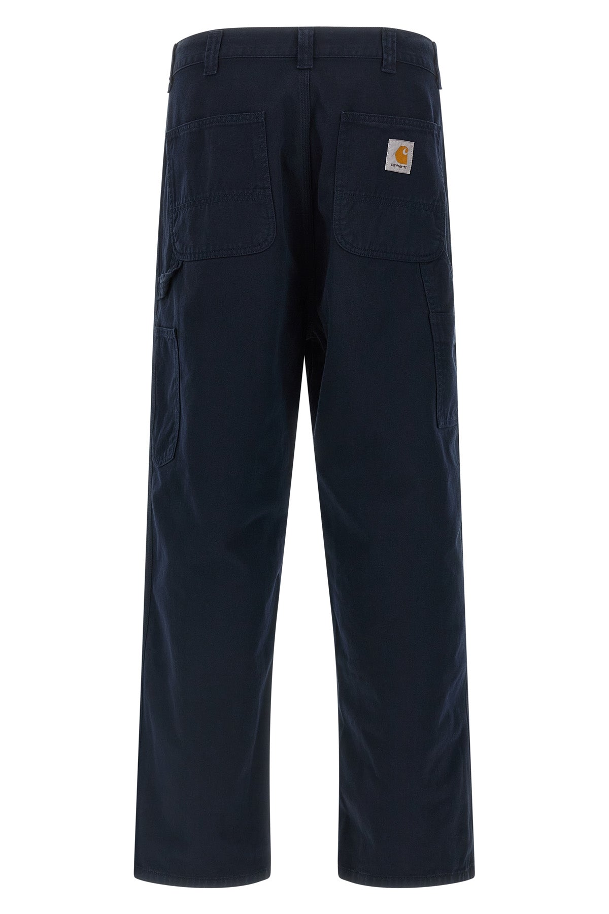 og single knee trousers in heavy polyester-cotton denim