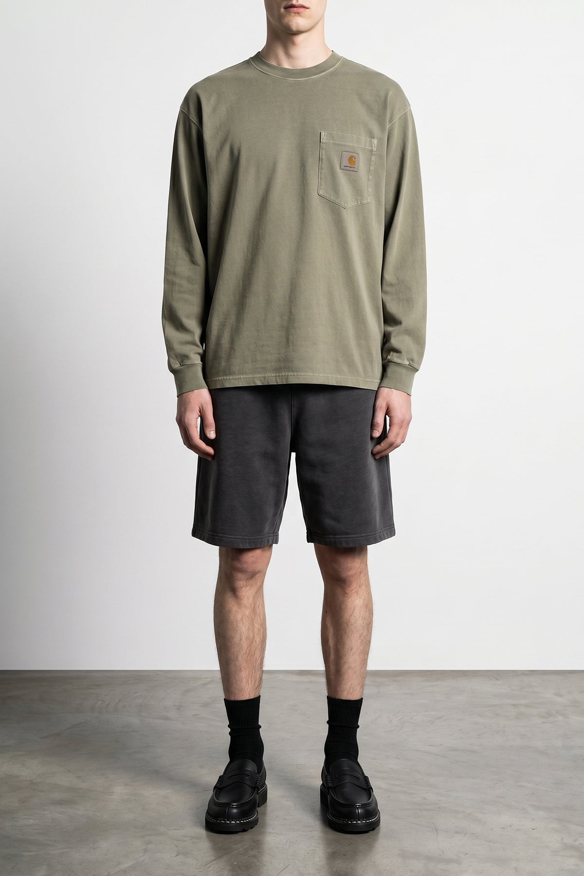 pocket crewneck jersey t-shirt in organic cotton jersey