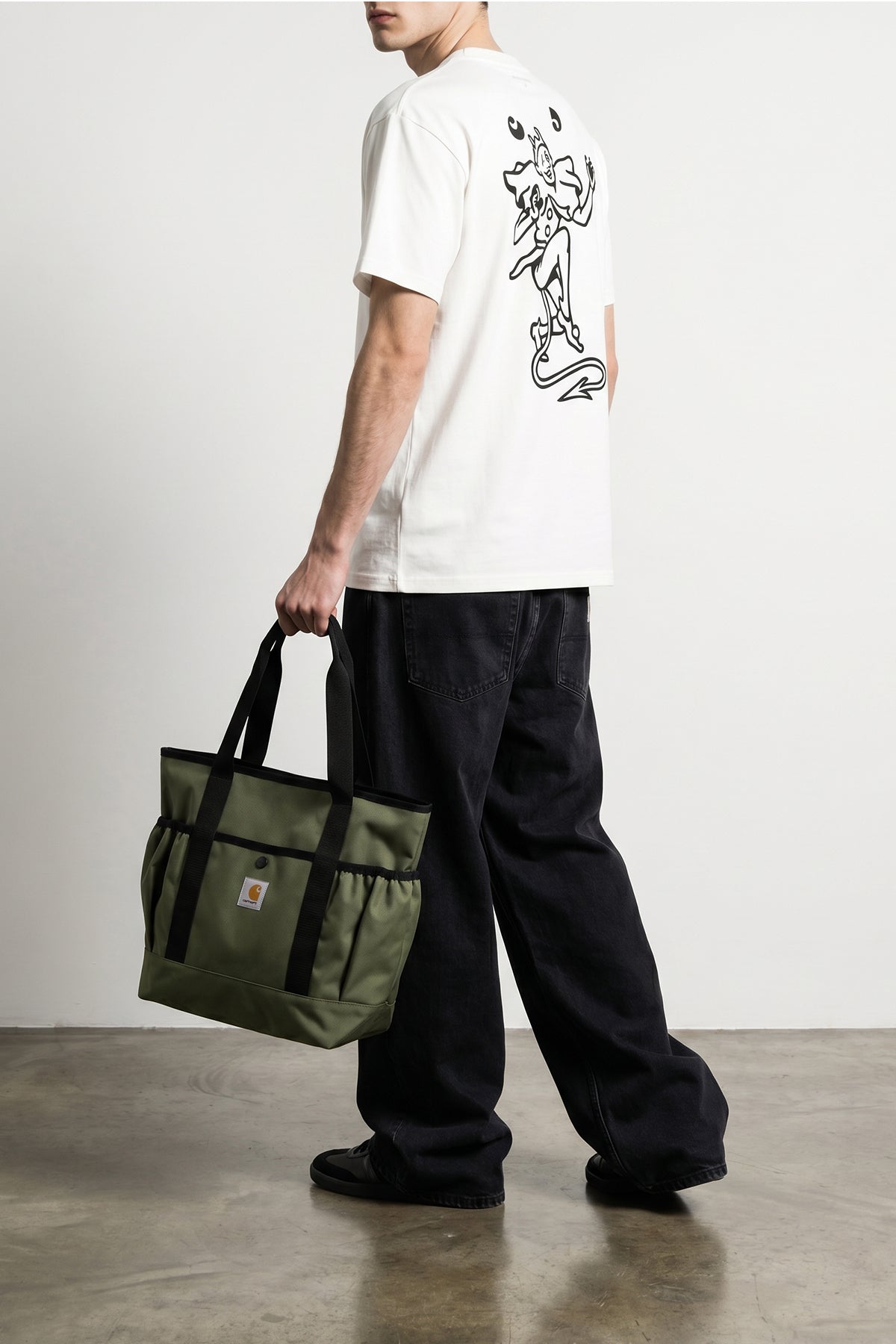 clapton waterproof polyester canvas shopping bag