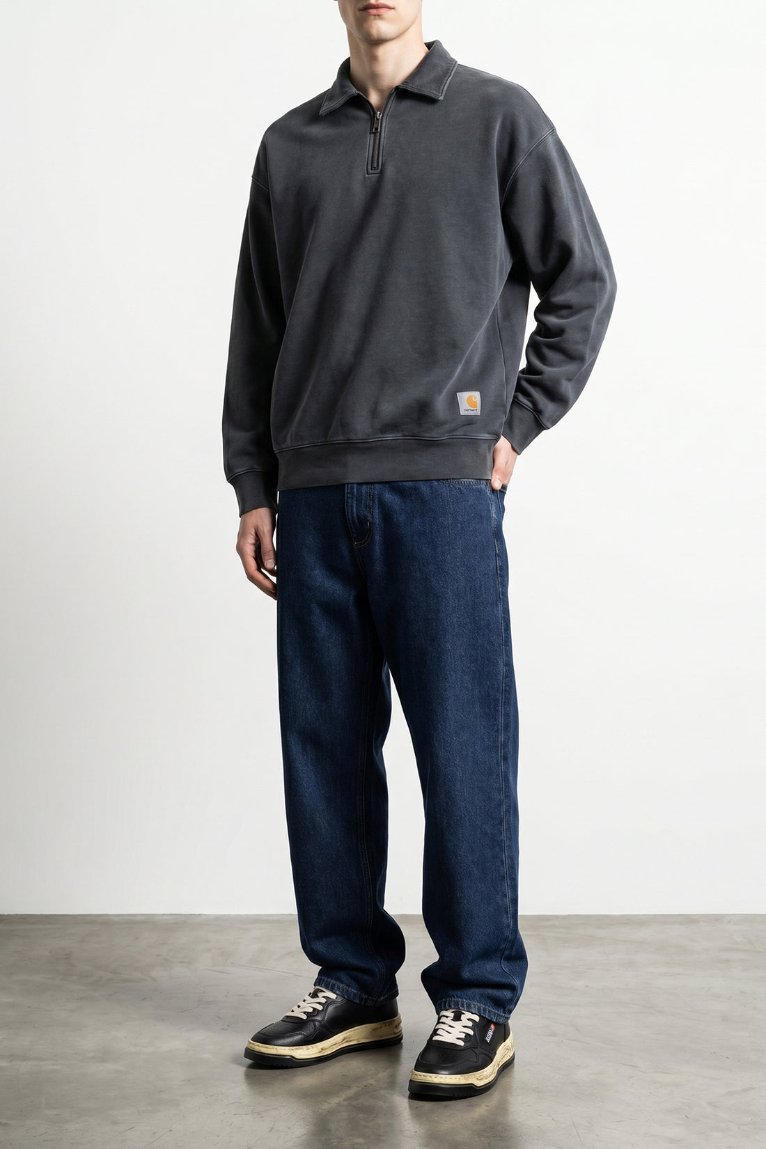 CARHARTT WIP L harper polo shirt in heavy cotton jersey dyed garment