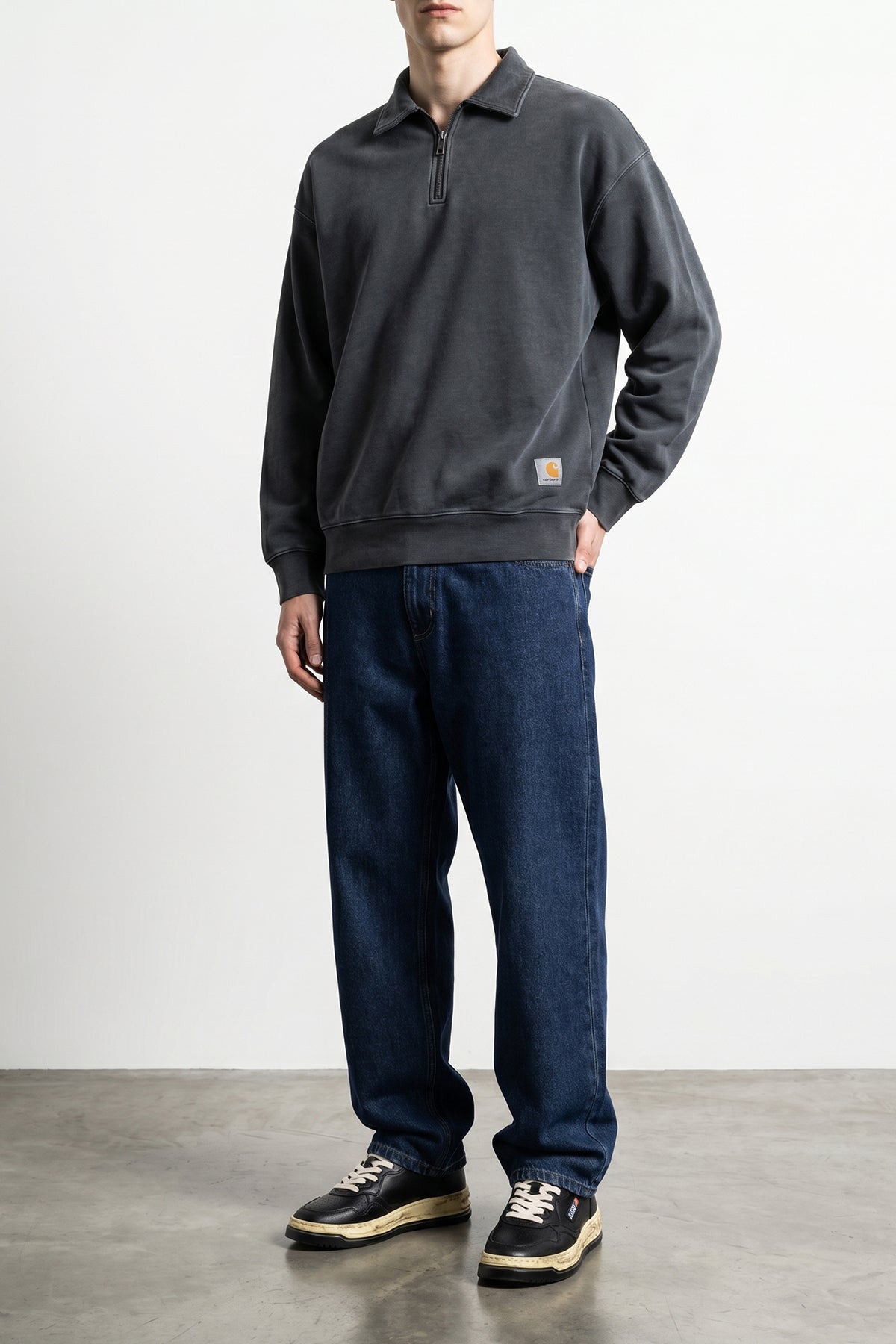 harper polo shirt in heavy cotton jersey dyed garment