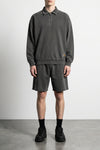 harper polo shirt in heavy cotton jersey dyed garment