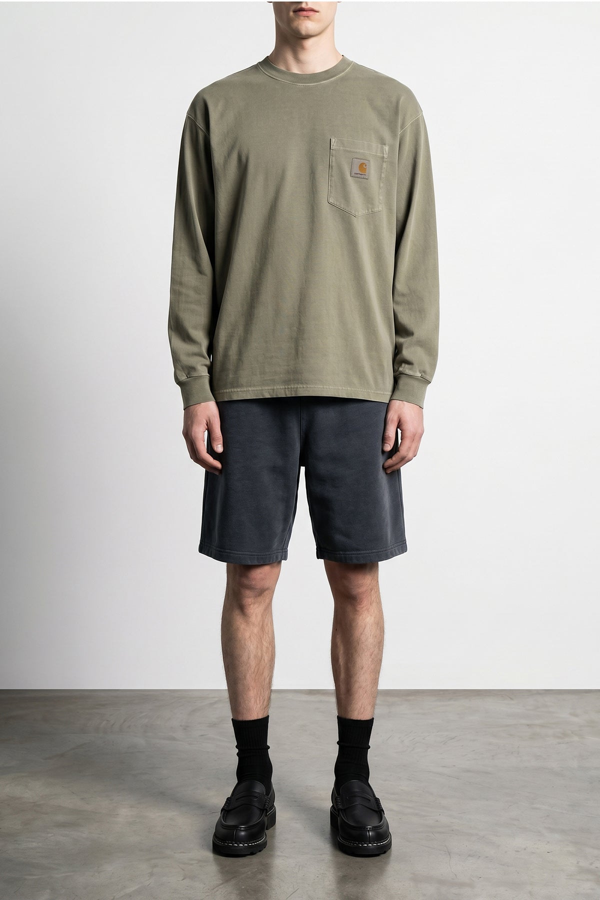 harper shorts in garment-dyed cotton jersey