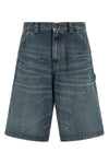og single knee smith heavy used cotton denim shorts