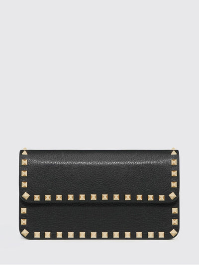 rockstud grained leather bag