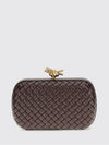 intrecciato leather clutch