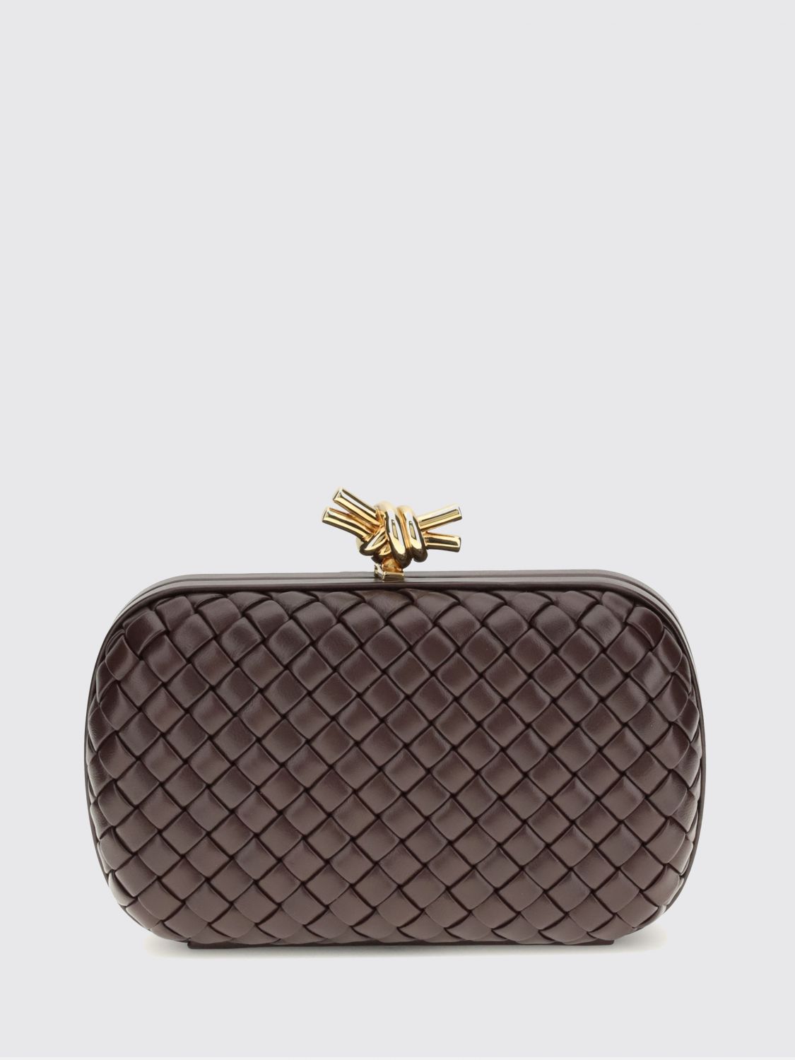 intrecciato leather clutch