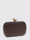intrecciato leather clutch