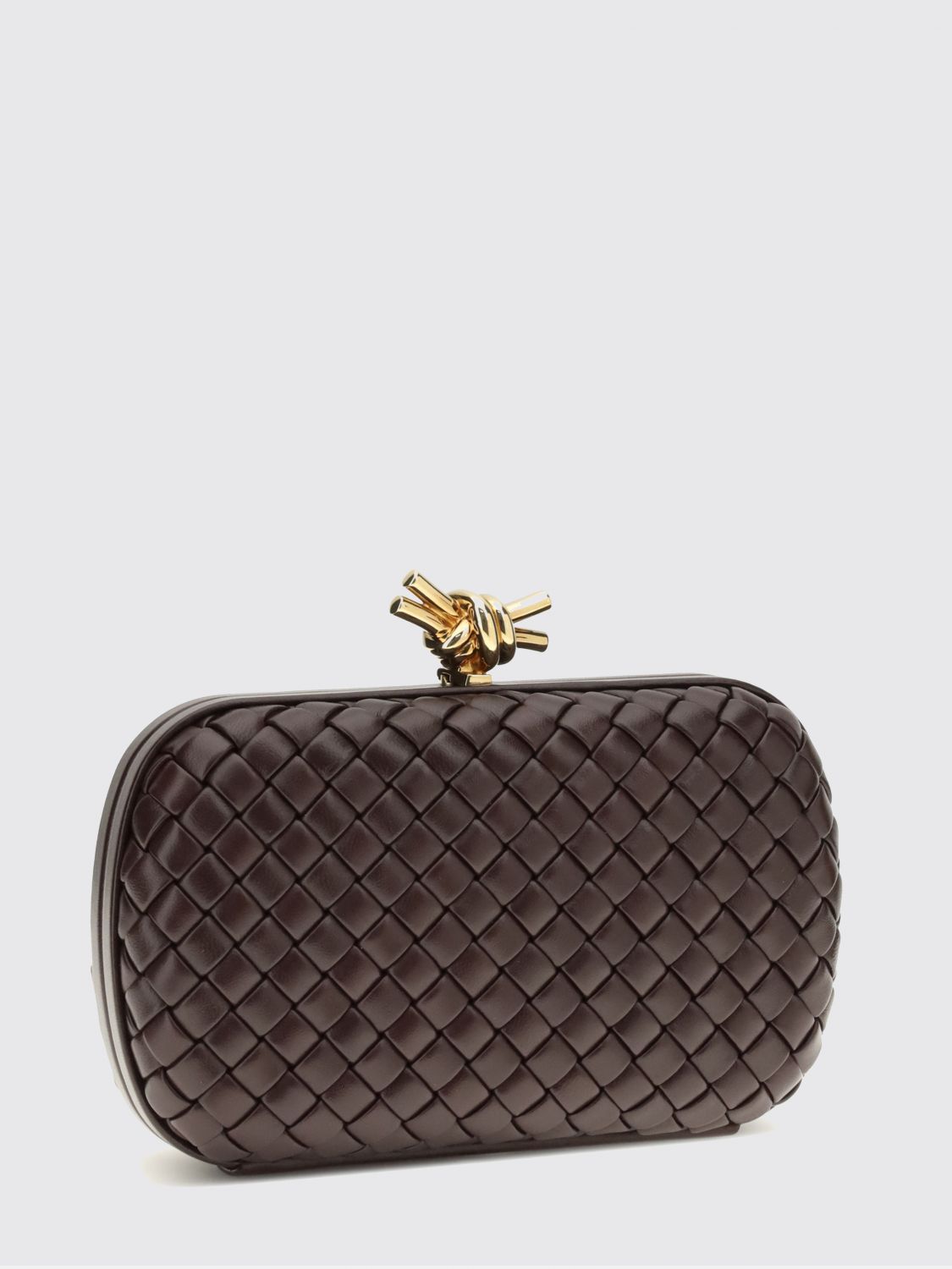 intrecciato leather clutch