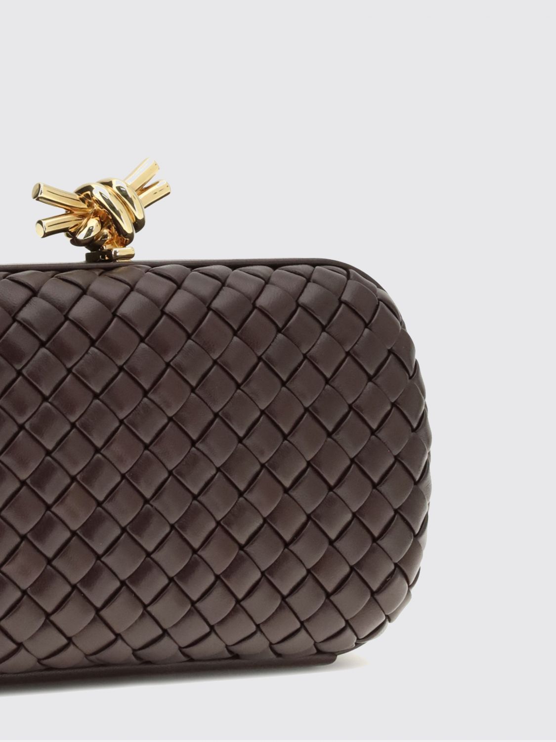 intrecciato leather clutch