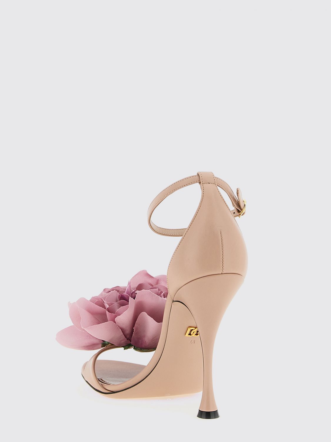 desirée leather sandals with applied flower