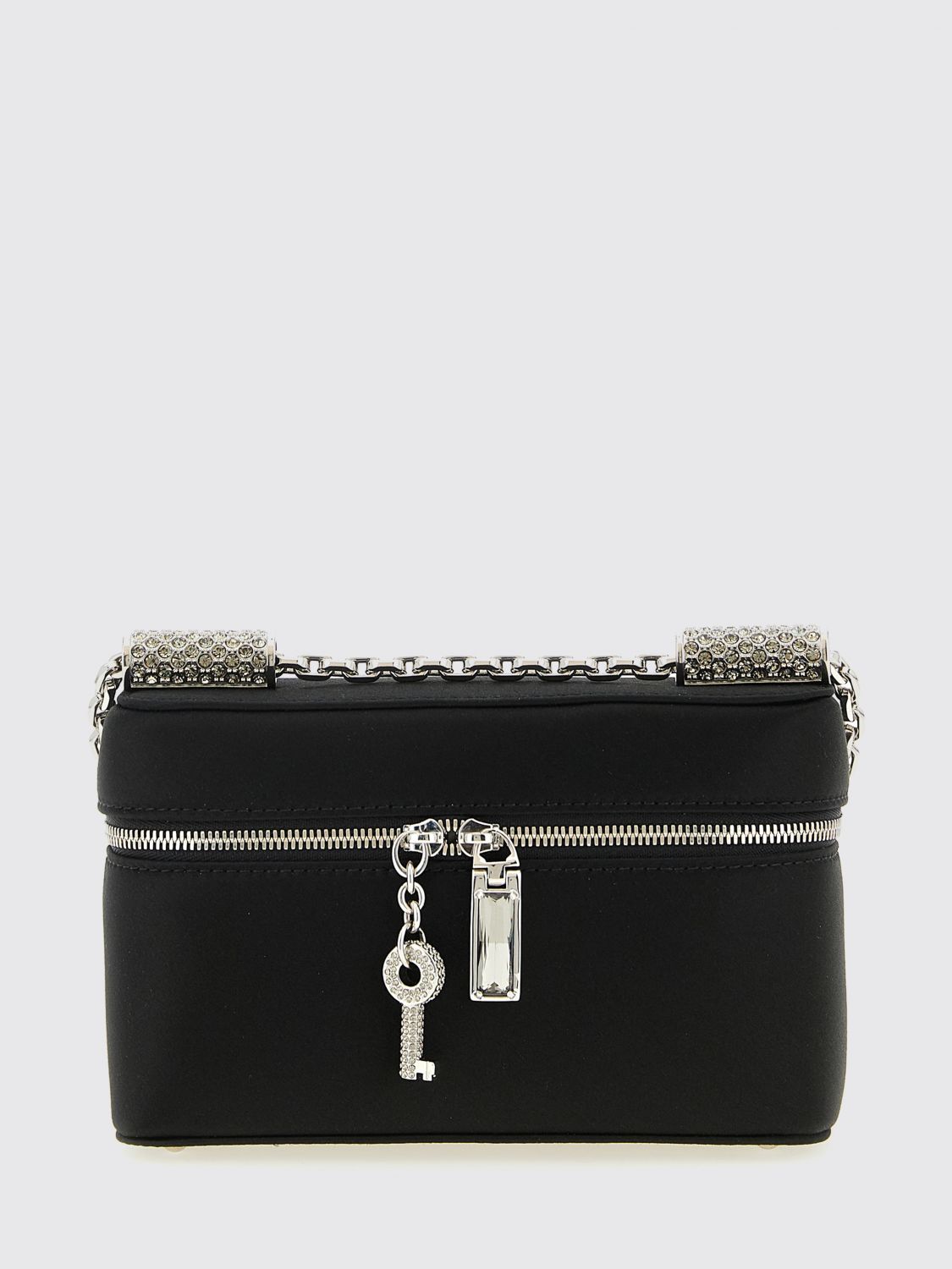 sicily satin bag with rhinestone pavé tubes
