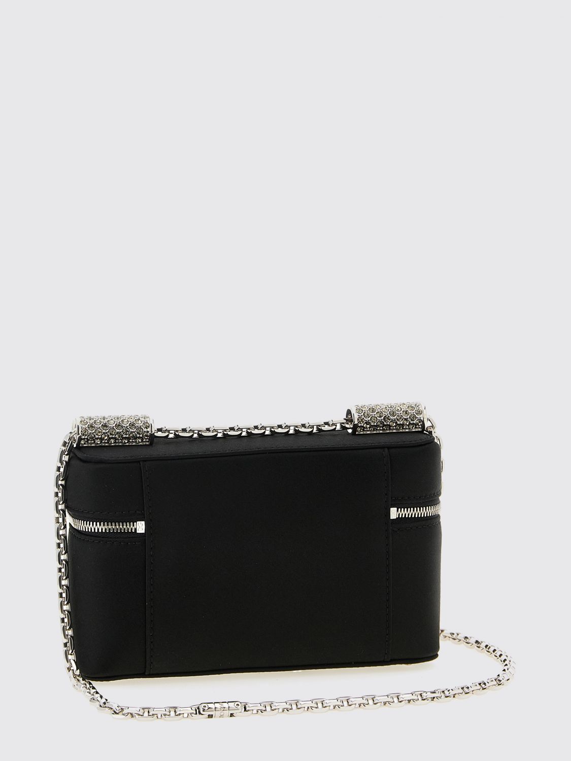 sicily satin bag with rhinestone pavé tubes