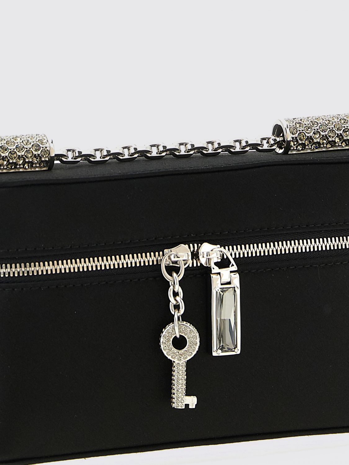 sicily satin bag with rhinestone pavé tubes