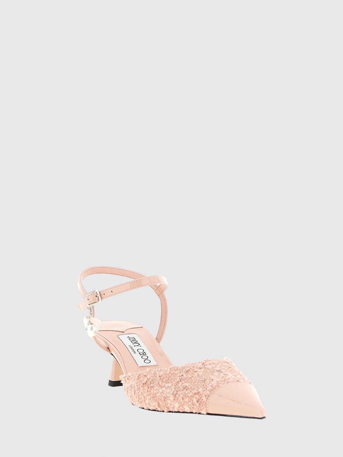 aren tweed and patent leather slingback