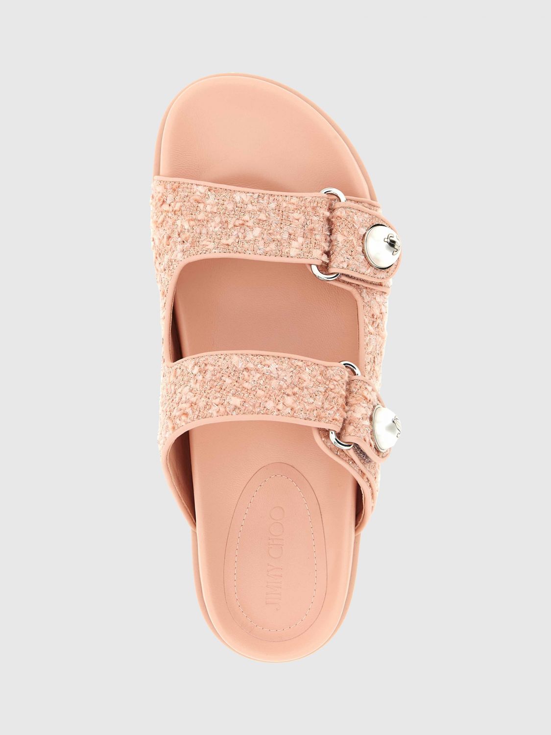 fayence tweed sandals with embroidered sequins