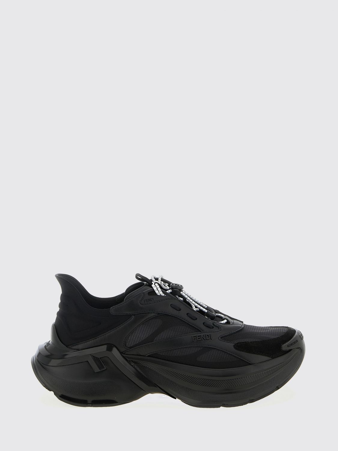f-light leather and nylon sneakers