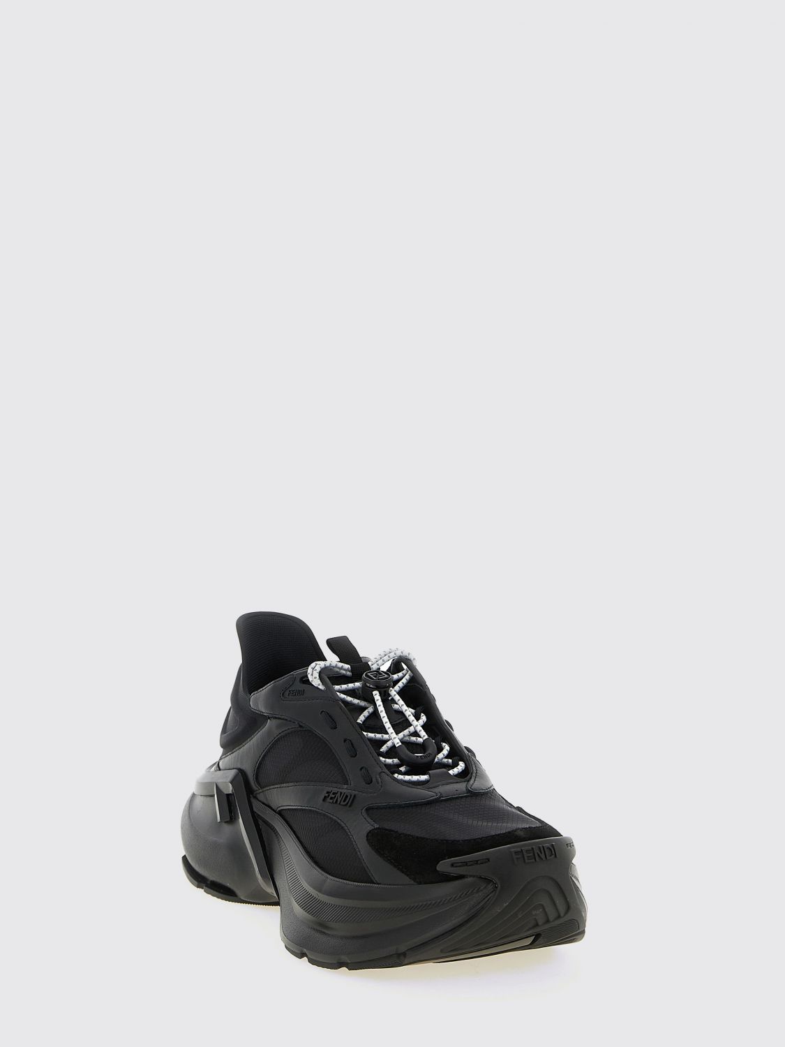 f-light leather and nylon sneakers