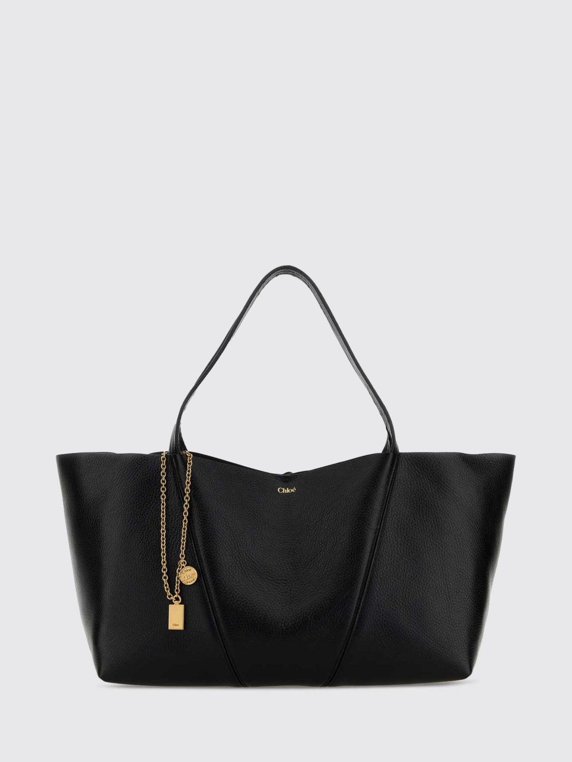 east-west spin bag chloé in grained leather