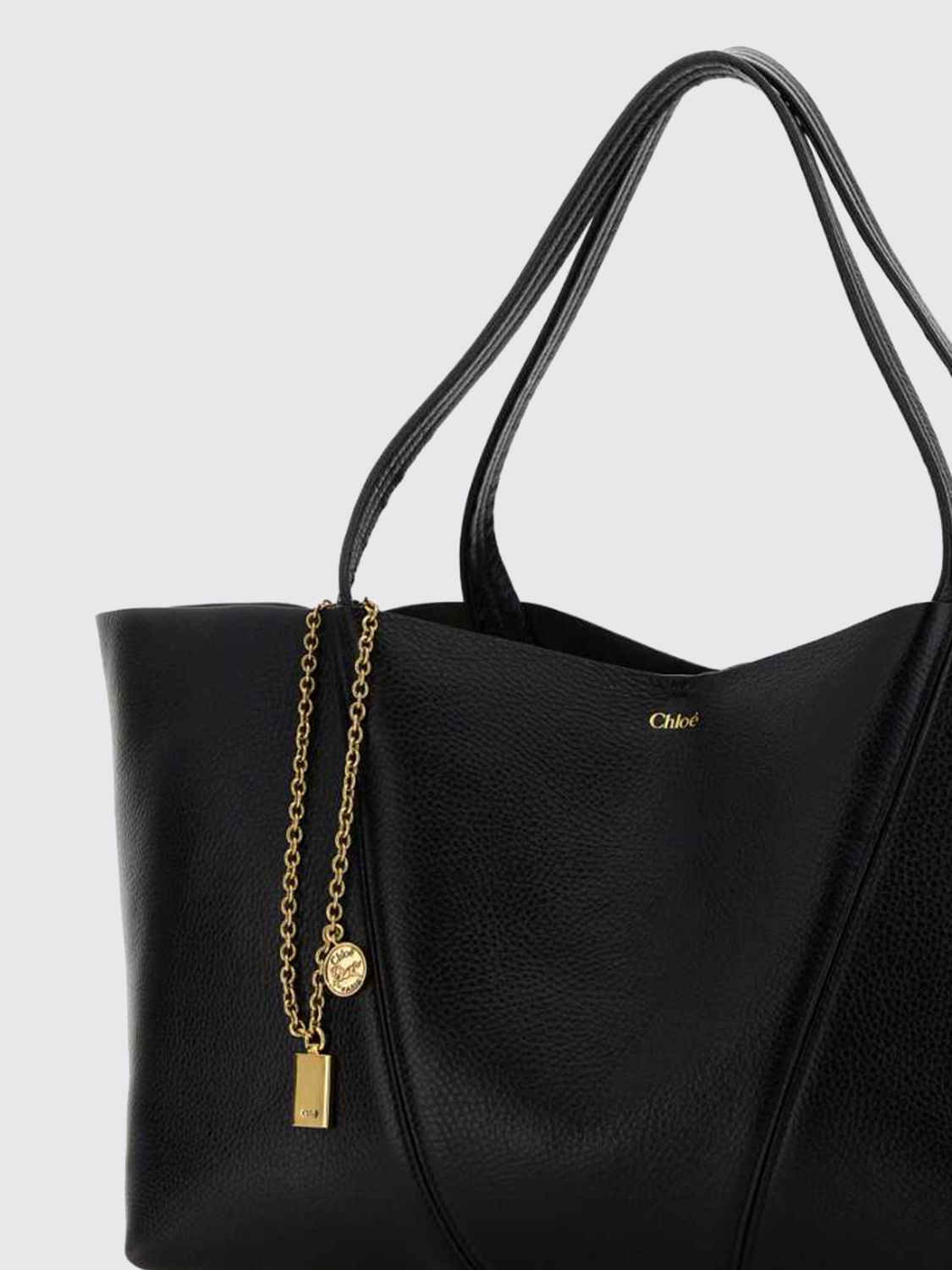 east-west spin bag chloé in grained leather