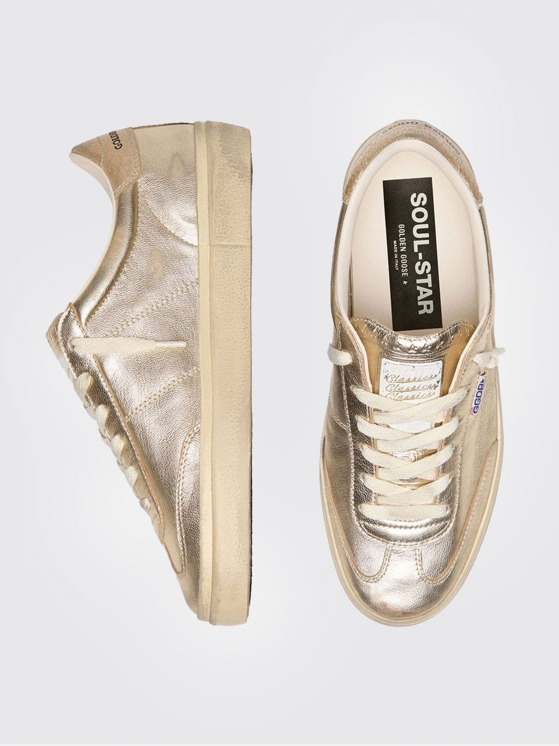 soul star laminated leather sneakers