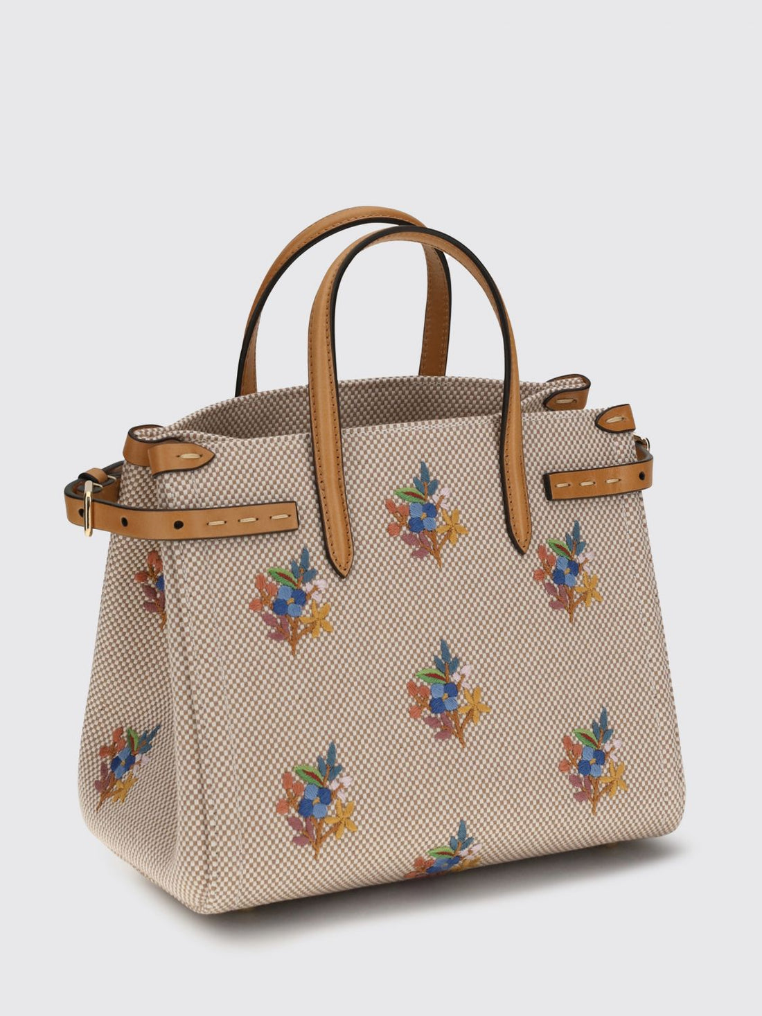 VALENTINO GARAVANI OS antibes canvas bag with embroidered floral motif