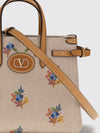 antibes canvas bag with embroidered floral motif