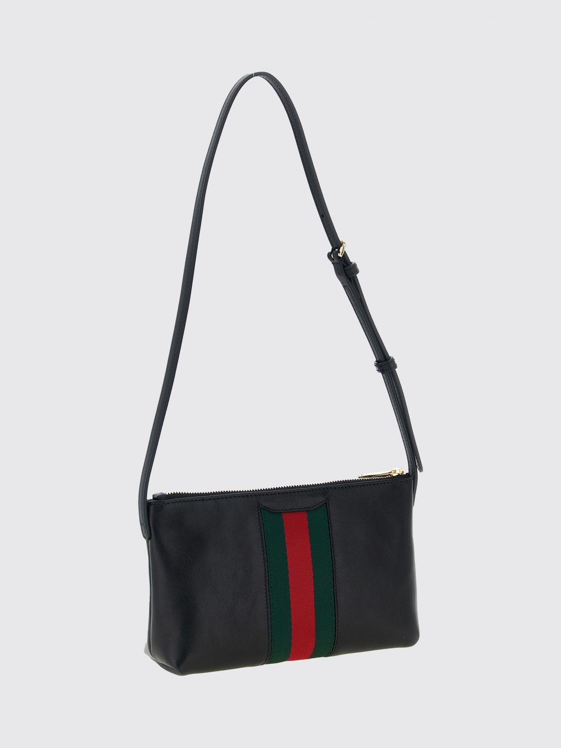 horsebit web leather bag
