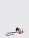 canvas mules with embroidered floral motif