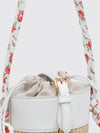 capri raffia and leather bucket bag