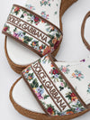nappa wedge sandals with floral embroidery