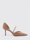 aurelie pumps in leather with applied pearls and rhinestones