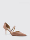 aurelie pumps in leather with applied pearls and rhinestones