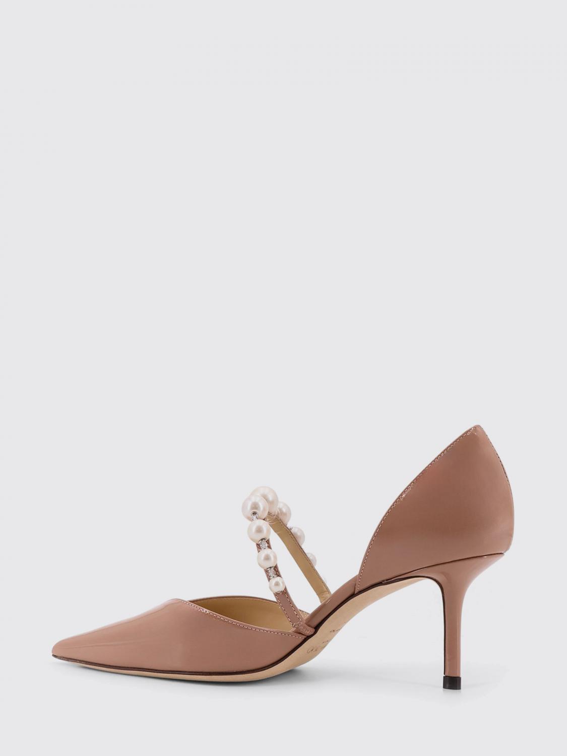 aurelie pumps in leather with applied pearls and rhinestones