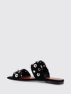 sandal in suede with metallic eyelets