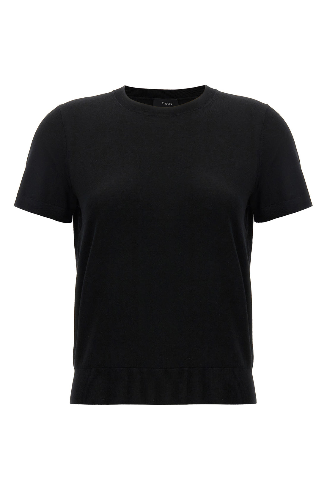 THEORY P black merino wool crewneck julian sustainable - the good wool collection is made