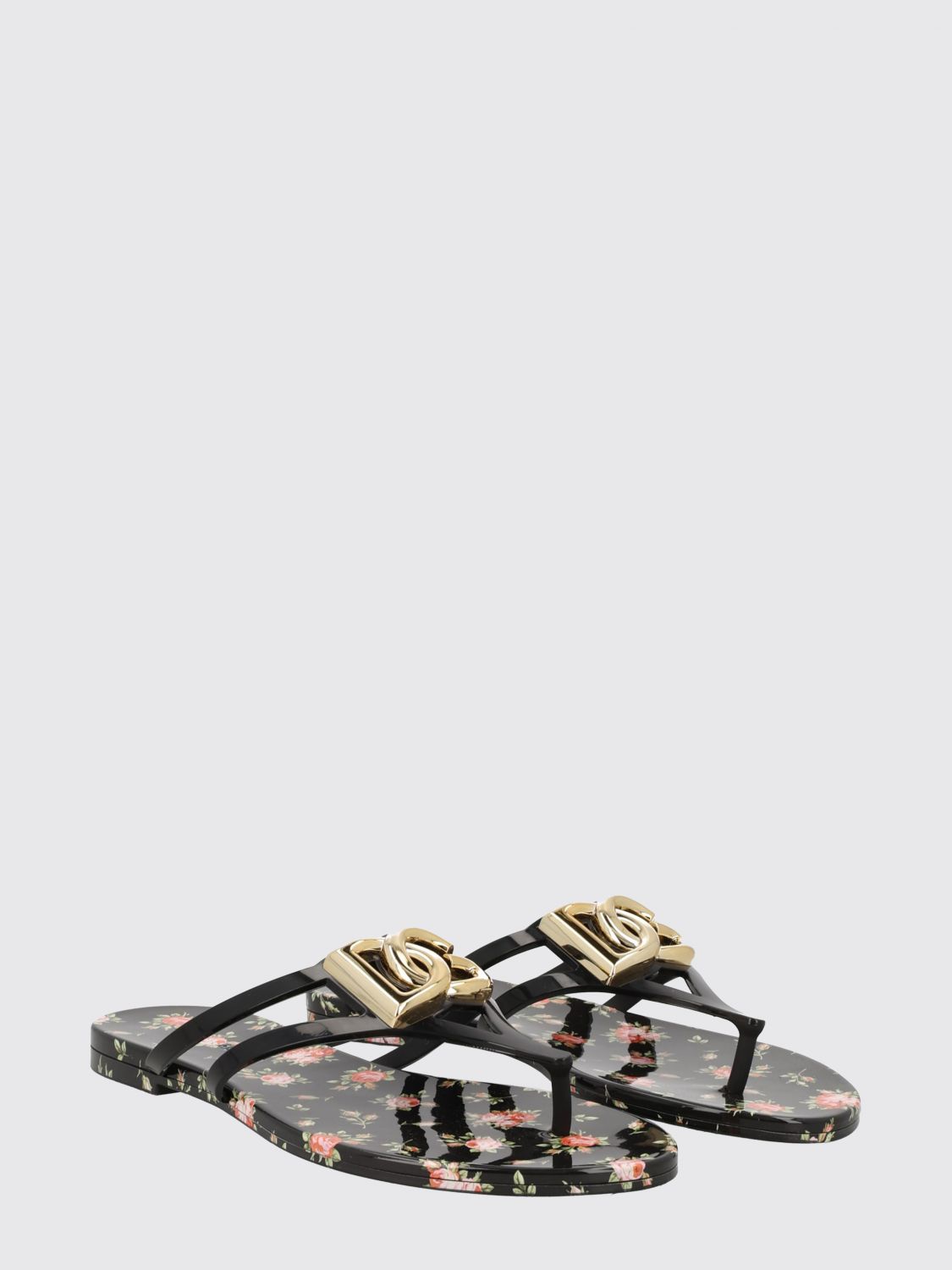 rubber flip flops with dg monogram
