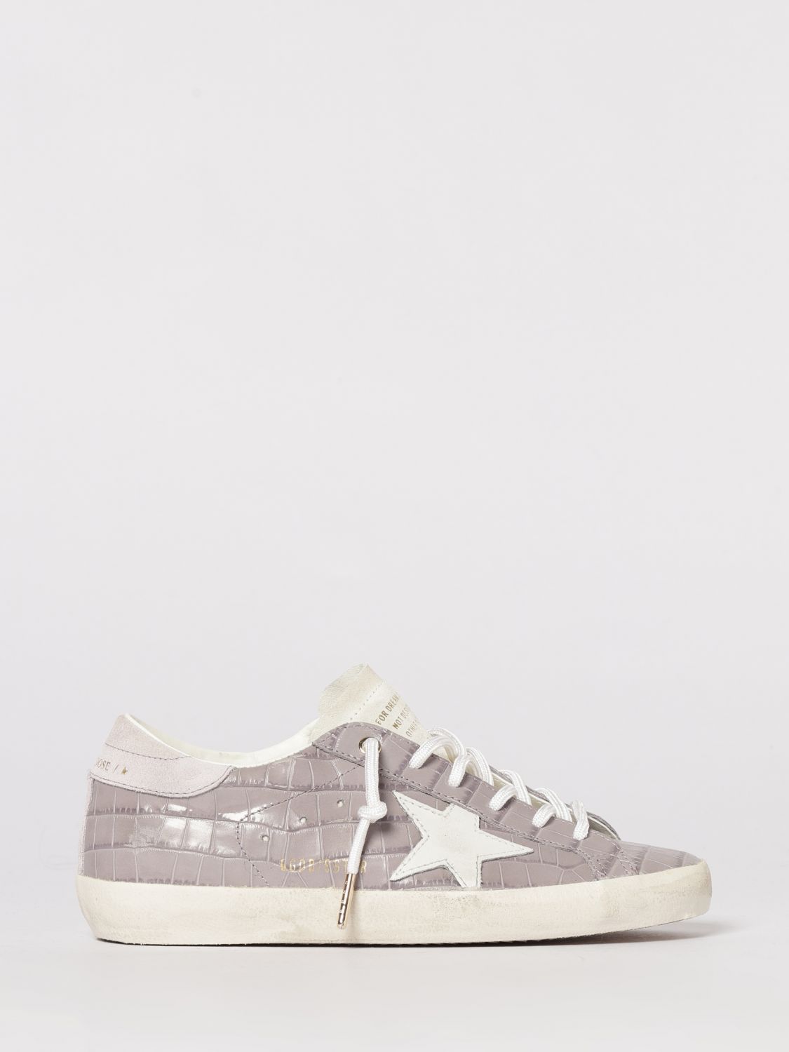 super-star crocodile print leather sneakers
