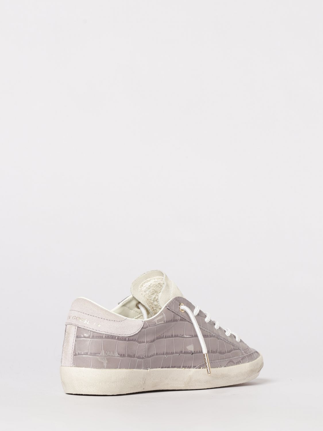 super-star crocodile print leather sneakers