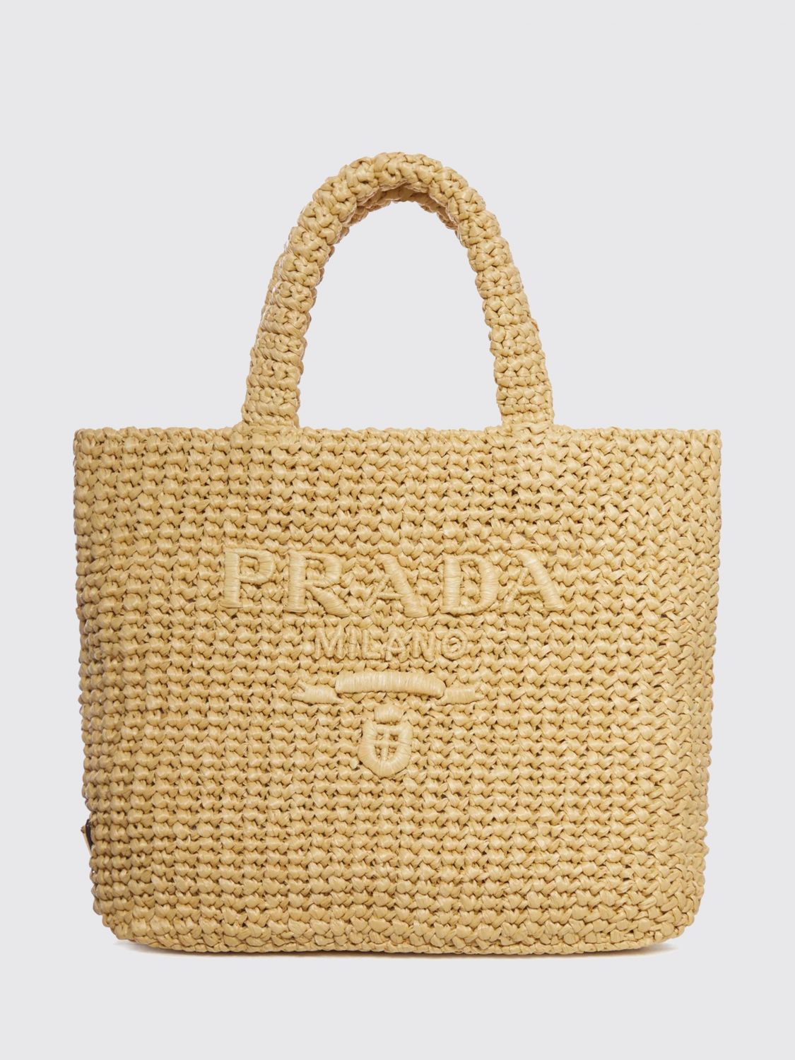 mini logo raffia handbag