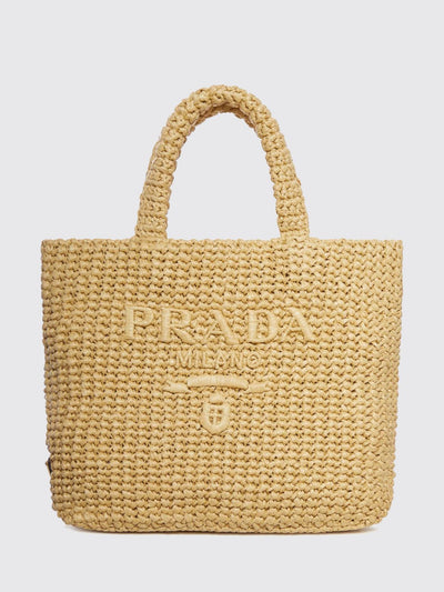 mini logo raffia handbag