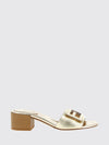 laminated leather baguette mules