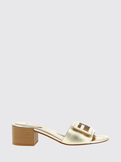 laminated leather baguette mules
