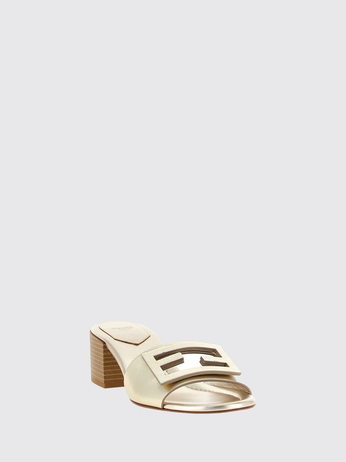 laminated leather baguette mules