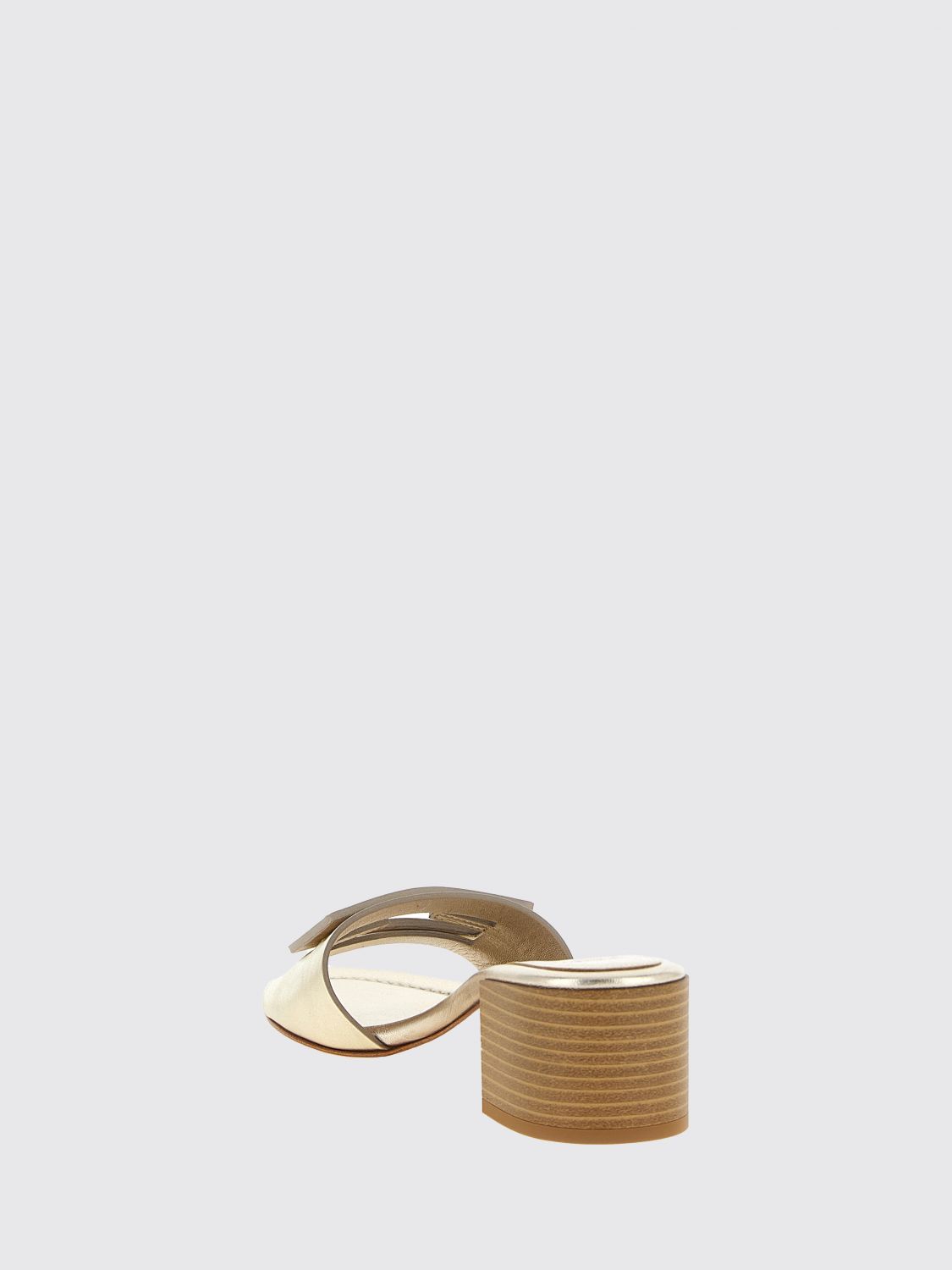 laminated leather baguette mules